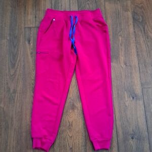 Pink jogger scrub set